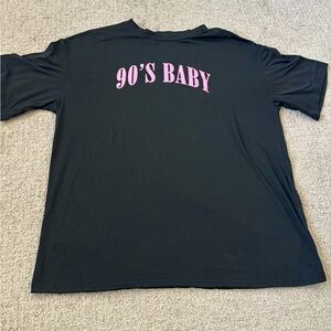 black and pink 90s baby shein shirt